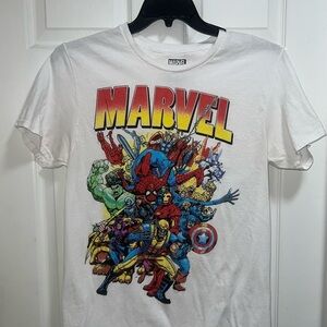 Marvel White and Red Short Sleeve Tee‎